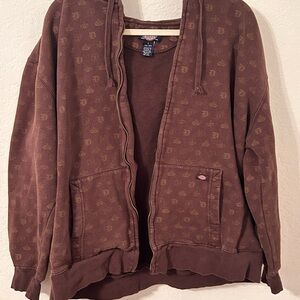 Dickies Brown Hoodie with Logo Pattern